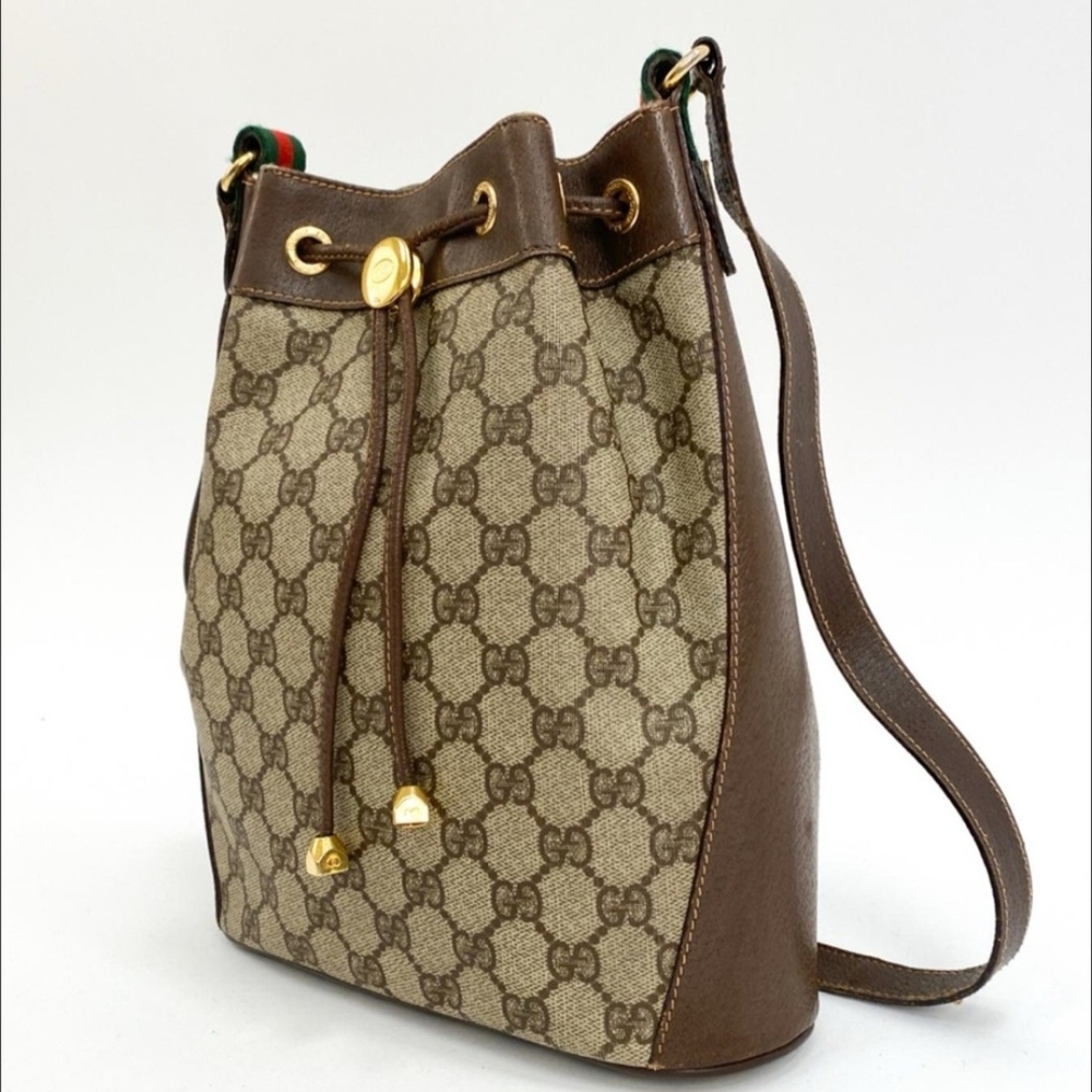 Gucci Brown and Tan Bucket Bag
